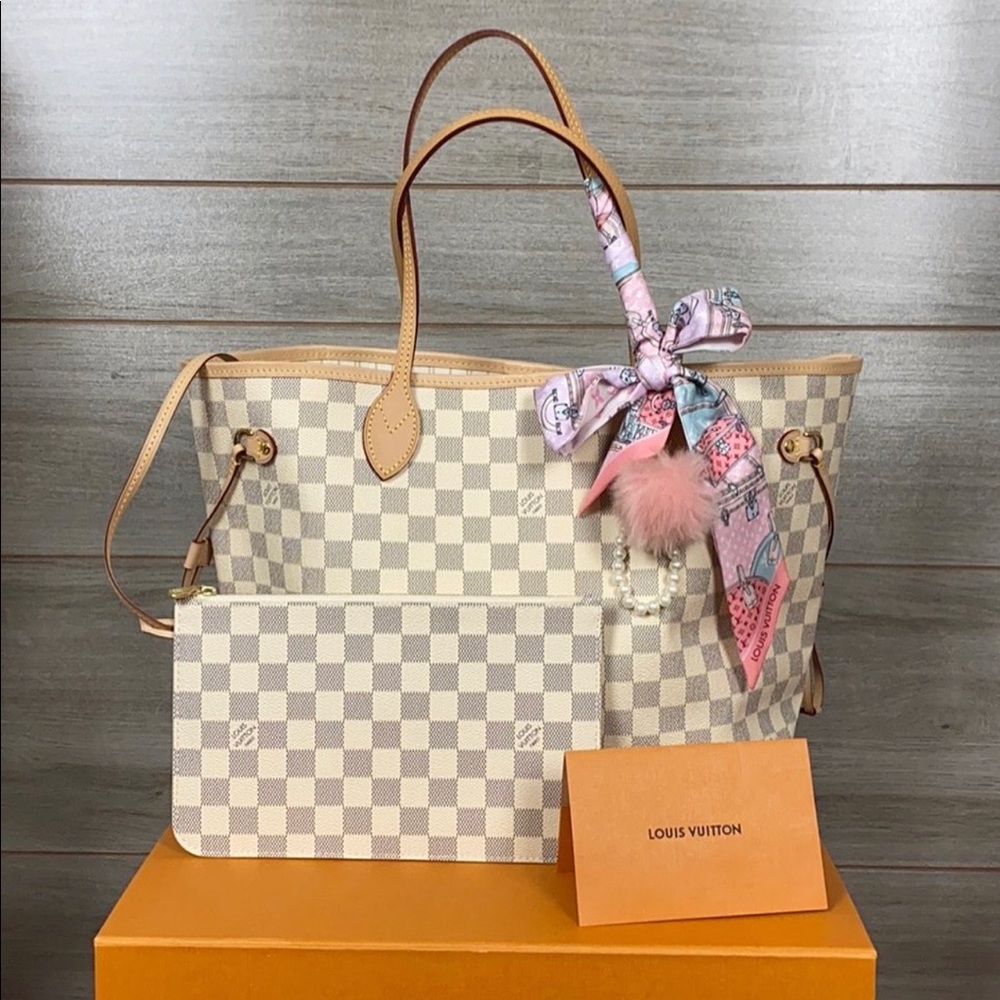 louis vuitton neverfull mm azur ebene